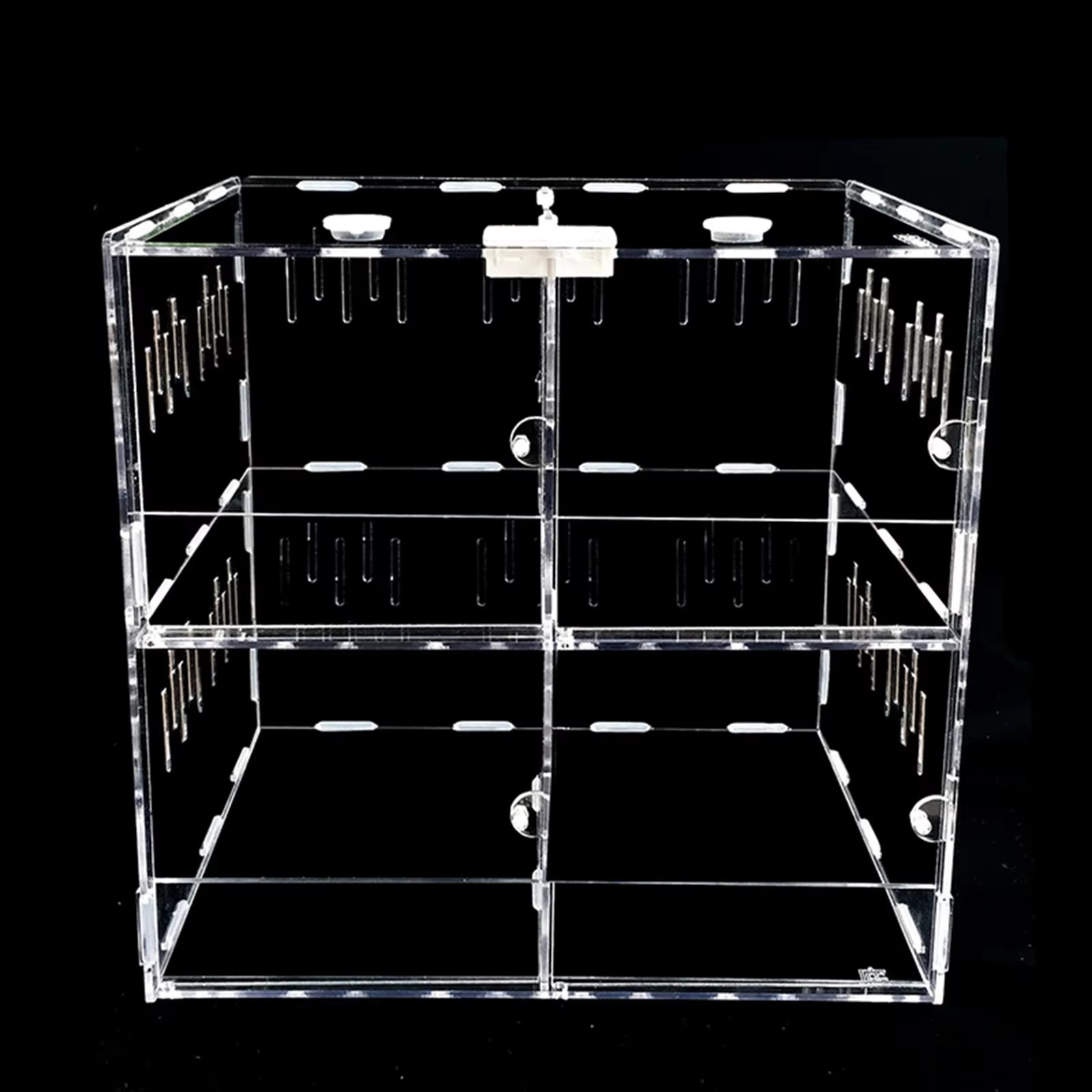 4 Grids Acrylic Pet Lizard Crawling Box Reptile Tank Insect Spiders Lizard Breeding