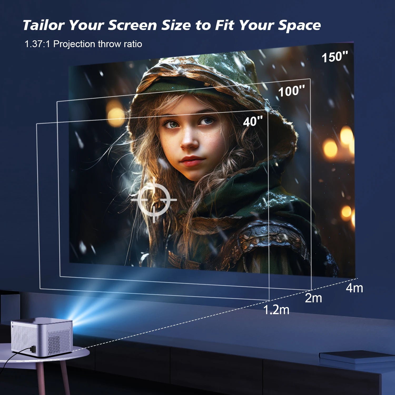 580ANSI Auto Focus Projector Android 11 4K 1080P Wifi6 Voice Control Allwinner H713 BT5.0 Home Cinema HY350 Pro